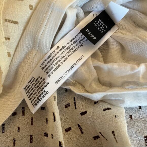 Eileen Fisher Confetti Hole T-Shirt White Cream Petite Small PS PP - Picture 5 of 13